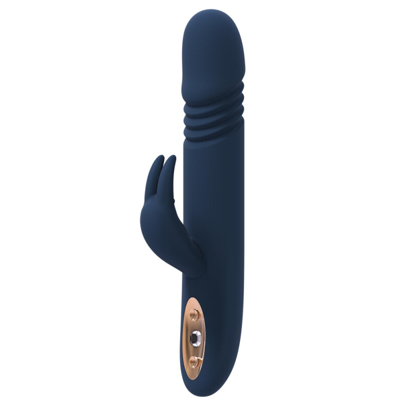 Вібратор-кролик Dreamtoys Zephyros з фрикціями, синій, 23 х 3.7 см