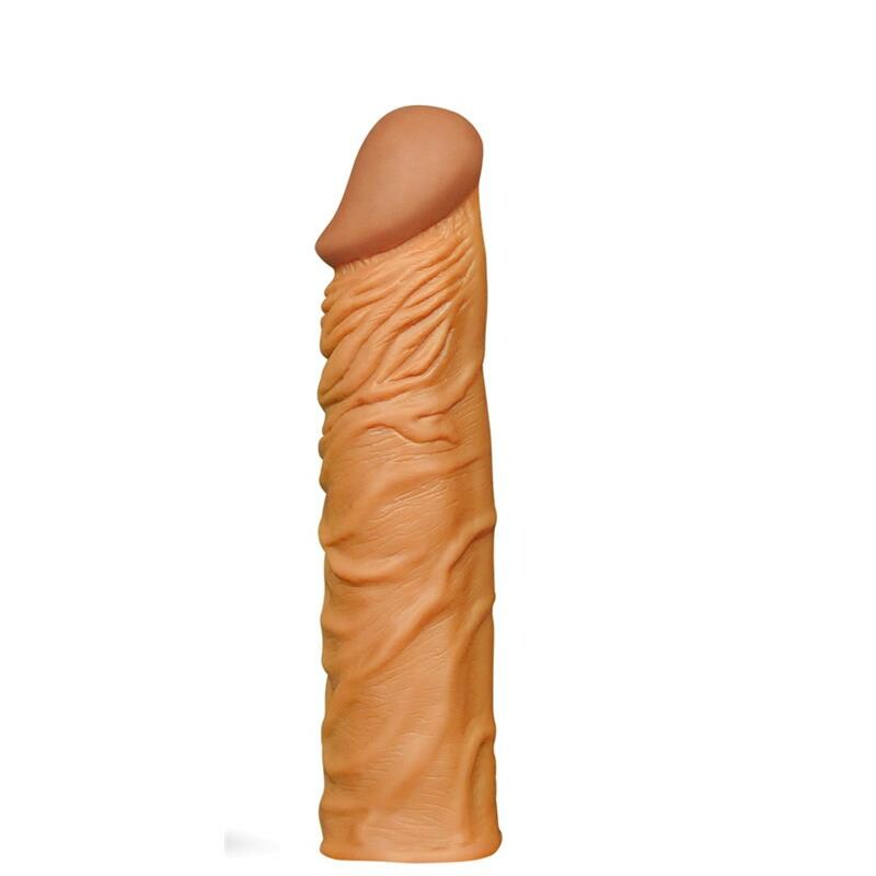 Подовжуюча насадка на пеніс Lovetoy Pleasure X-Tender реалістична, бежева, 17 х 3.9 см - Изображение 1