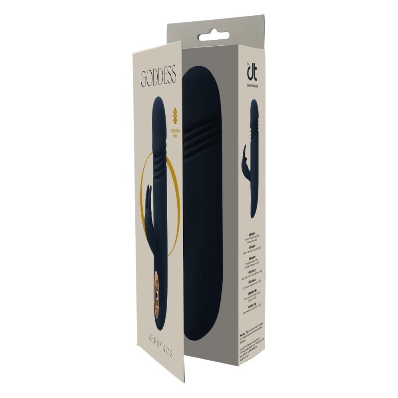 Вібратор-кролик Dreamtoys Zephyros з фрикціями, синій, 23 х 3.7 см - Изображение 2