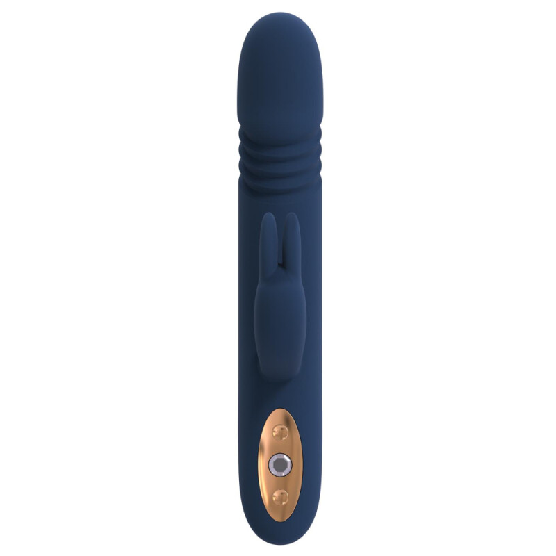 Вібратор-кролик Dreamtoys Zephyros з фрикціями, синій, 23 х 3.7 см - Изображение 3