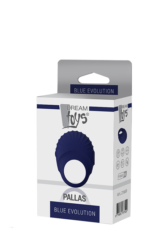 Ерекційне віброкільце Dream Toys Blue Evolution Pallas, синього кольору - Изображение 1