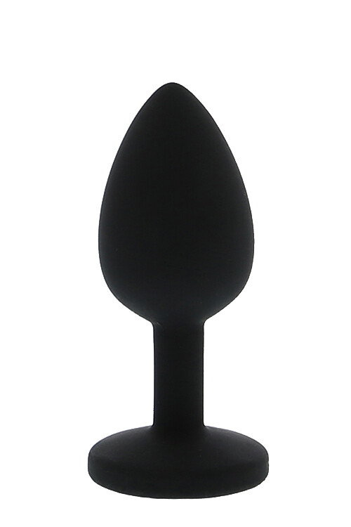 Анальна пробка Dreamtoys, S, All Time Favorites з фіолетовим каменем, силіконова, чорна, 7 х 2.8 см - Зображення 3