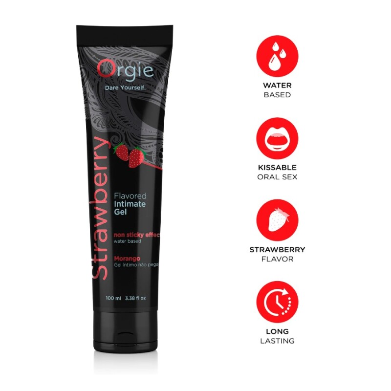 Їстівний лубрикант Orgie Lube Tube зі смаком полуниці, 100 мл