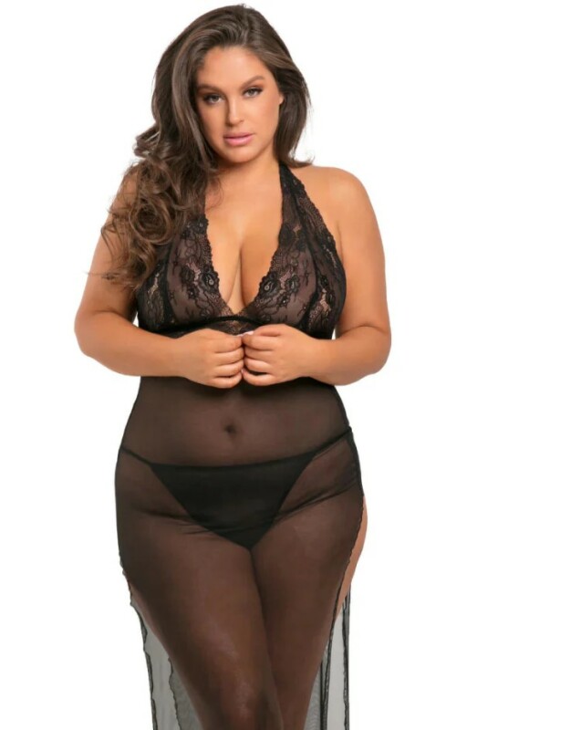 Сукня мереживна Rene Rofe, зі стрінгами, чорна, XL / XXL - Зображення 2