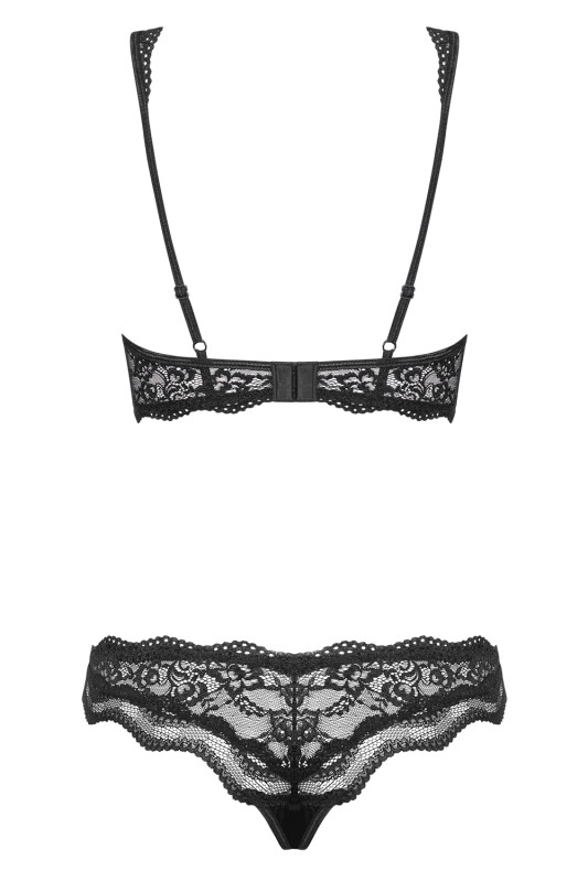 Комплект мереживний Obsessive Luvae чорний, розмір S/M - Изображение 7