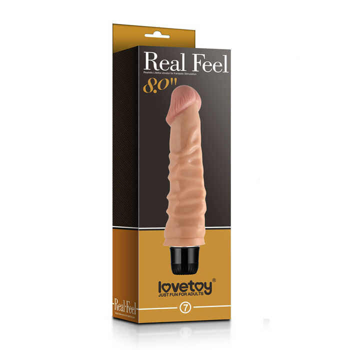 Вібратор реалістичний Real Feel Vibrator Flesh, 20 см х 4.5 см - Зображення 2