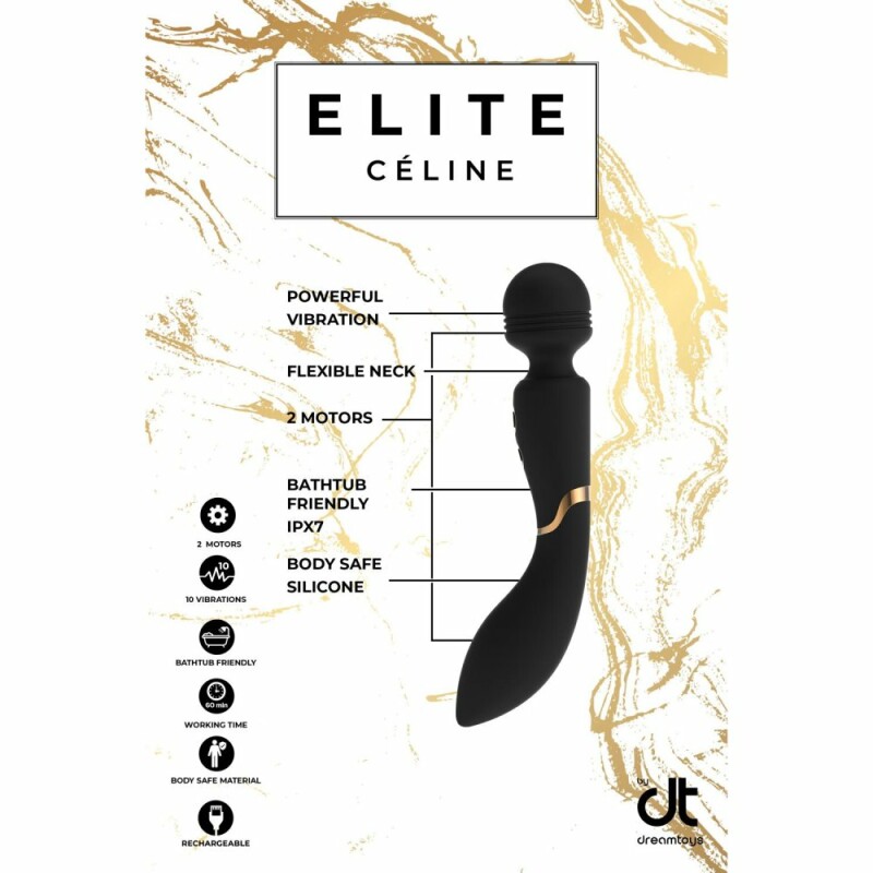 Вібратор-мікрофон Dream Toys Celine двосторонній, чорний, 22.5 х 3.9 см - Зображення 9