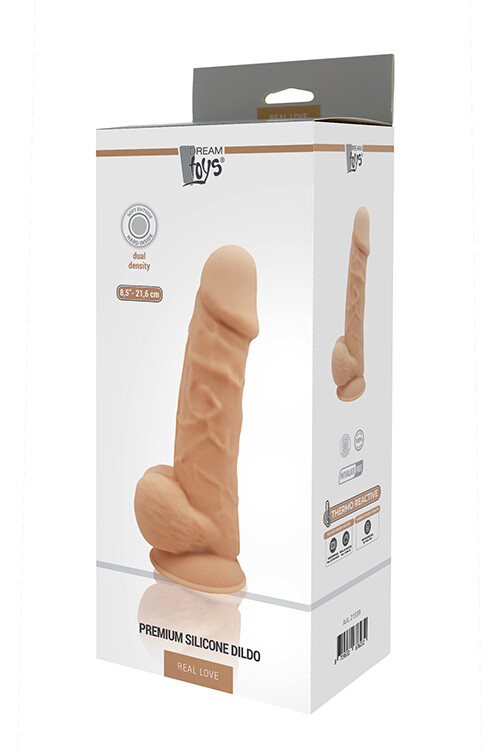 Фалоімітатор на присоску Dream Toys термоактивний, тілесний, 22 см х 4.5 см - Зображення 1