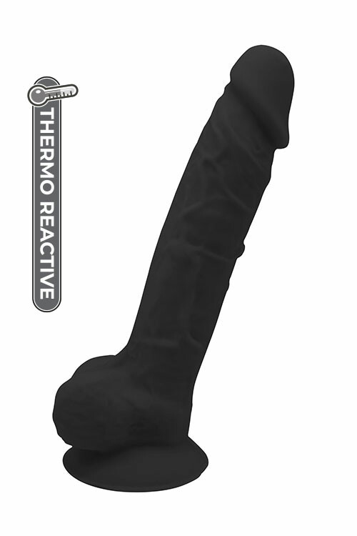 Фалоімітатор термоактивний Dream Toys на присоску, чорний, 23 см х 4 см