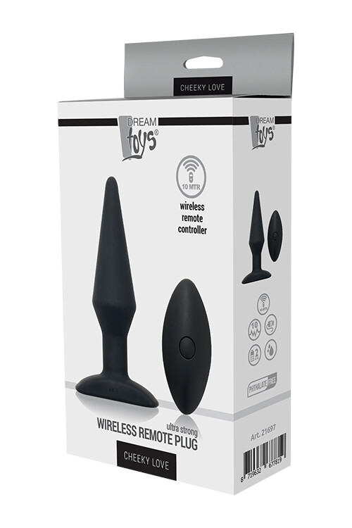 Анальна пробка Dream Toys з вібрацією і пультом, чорна - Изображение 5