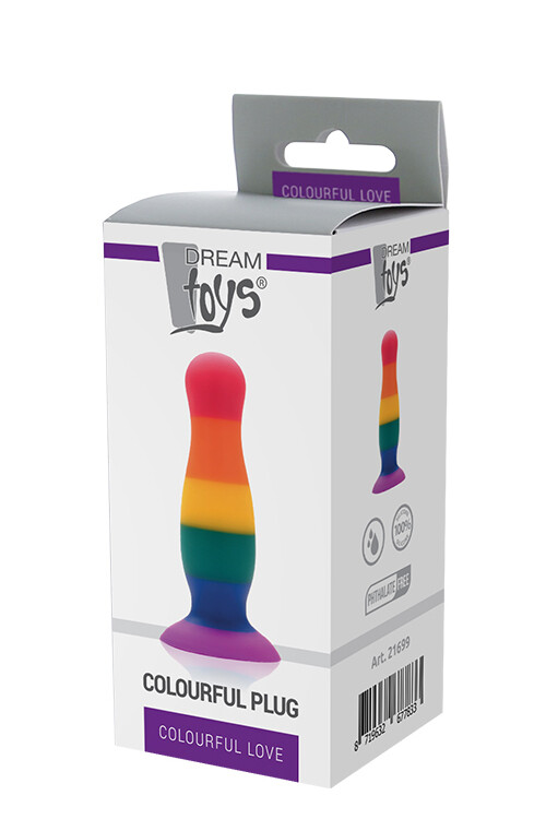 Анальна пробка Dream Toys Pride різнокольорова, 10.5 см х 2.8 см - Зображення 1