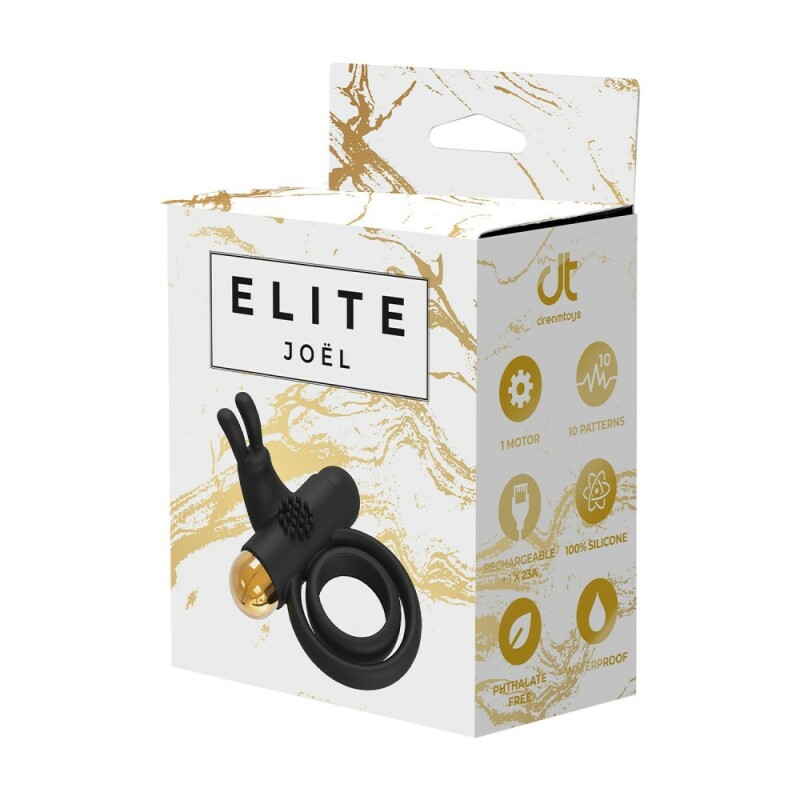 Ерекційне віброкільце Dream Toys Joel з вушками, чорне, 9 х 2.5 см - Изображение 1