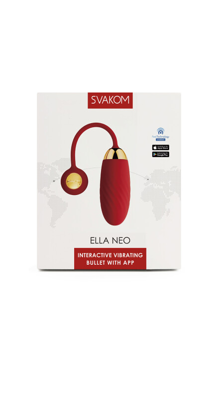 Віброяйце інтерактивне Svakom Ella Neo керування зі смартфона, червоне, 21.5 х 3.3 см - Зображення 2