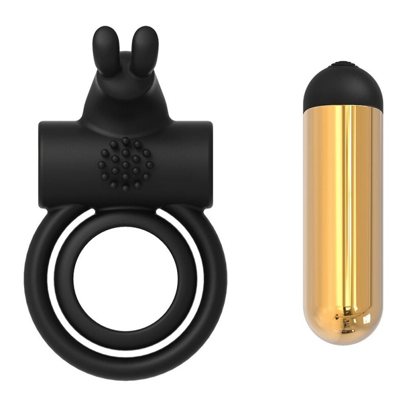 Ерекційне віброкільце Dream Toys Joel з вушками, чорне, 9 х 2.5 см - Изображение 9