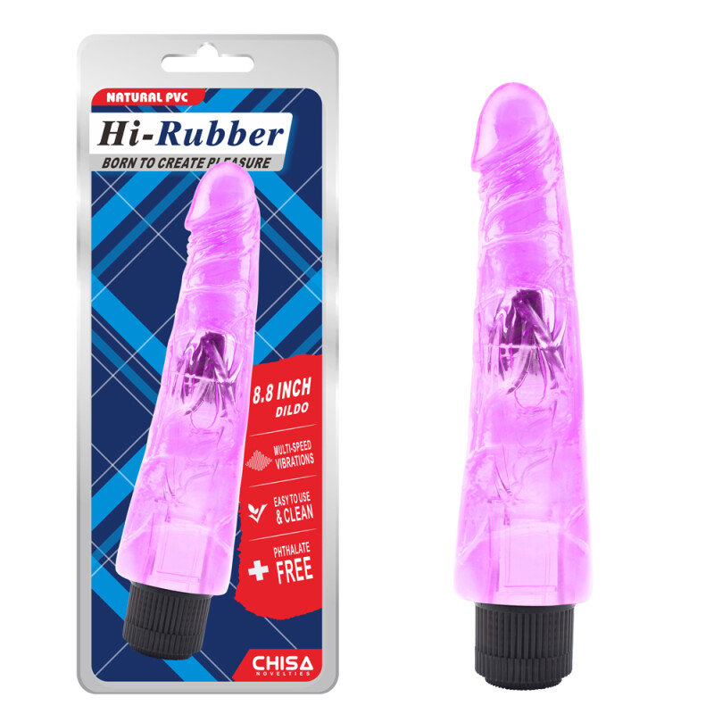 Вібратор реалістичний Hi-Rubber 23 см, фіолетовий - Зображення 1