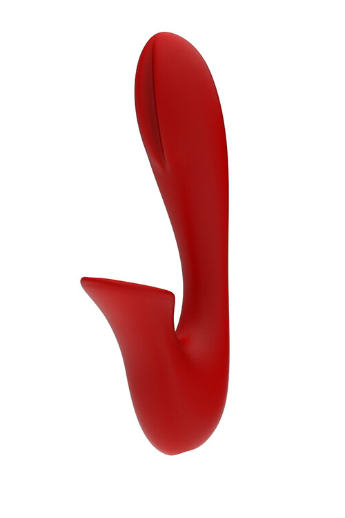 Вібратор Dream Toys з кліторальним стимулятором, червоний - Зображення 4