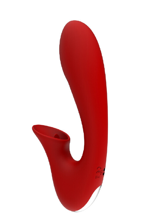Вібратор Dream Toys з кліторальним стимулятором, червоний - Зображення 5
