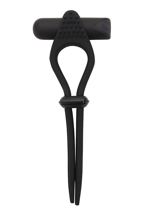 Ерекційне ласо Dream Toys зі стимулюючим виступом, чорне, 16 х 6.5 см