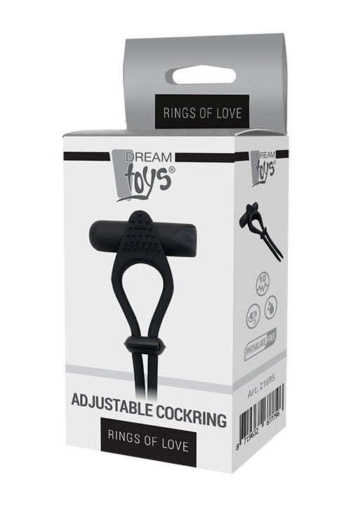Ерекційне ласо Dream Toys зі стимулюючим виступом, чорне, 16 х 6.5 см - Зображення 1
