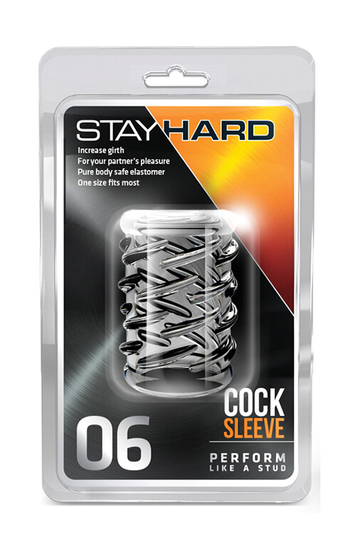 Насадка на пеніс відкрита Blush Stay Hard рельєфна, прозора, 5 х 3.3 см - Изображение 1