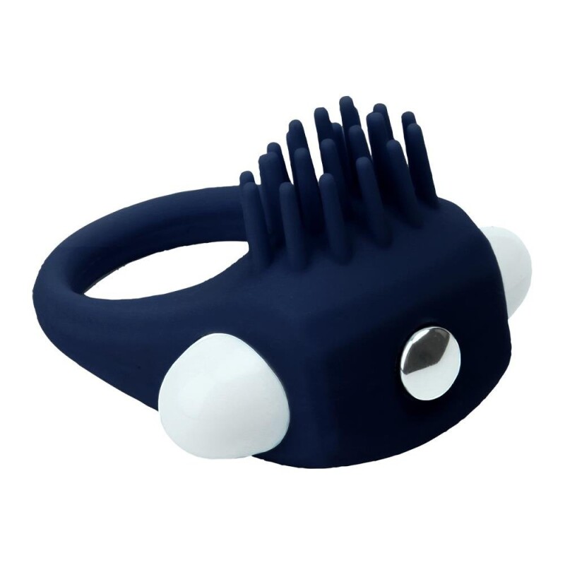 Ерекційне віброкільце Dreamtoys Essentials зі стимулюючими вусиками, синє, 5.4 х 2.7 см