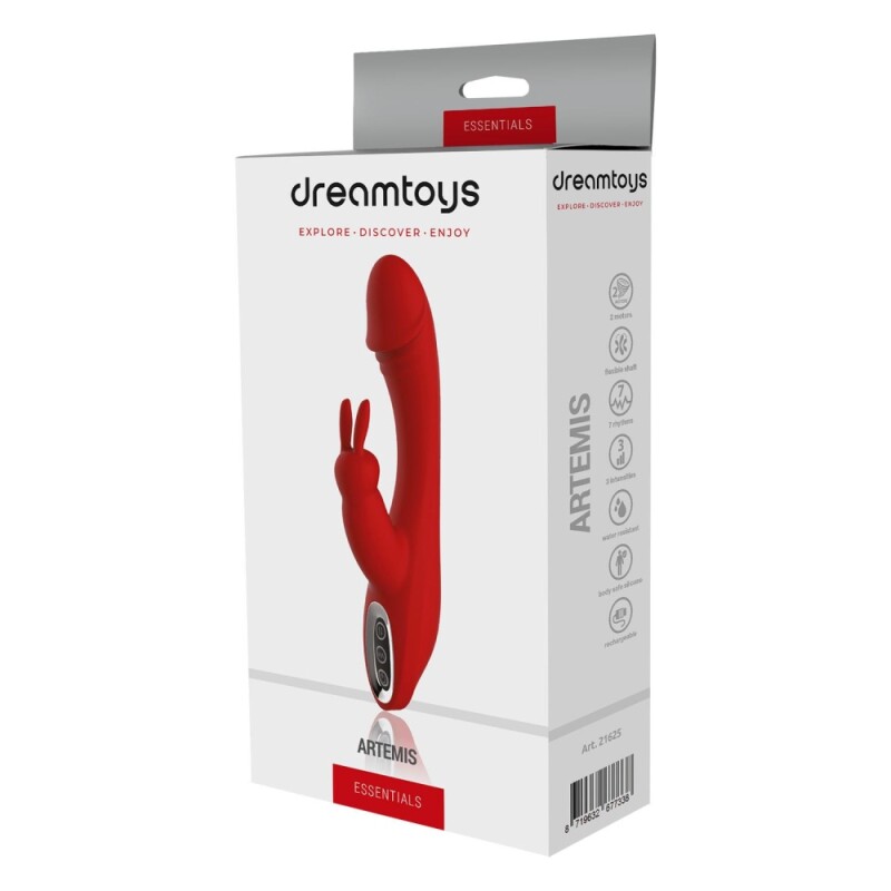 Вібратор-кролик Dream Toys Artemis з вушками, червоний, 21 х 4 см - Изображение 1
