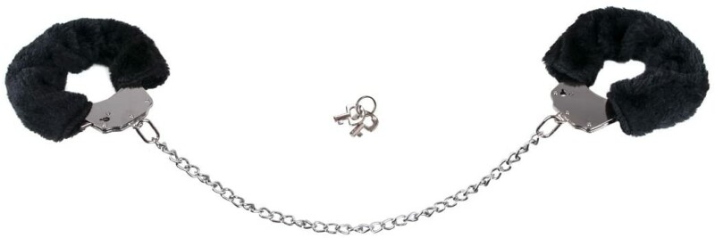 Наручники Bigger Furry Handcuffs, 6-12 см, чорні - Изображение 2
