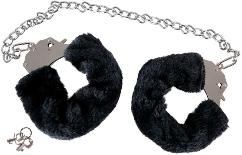 Наручники Bigger Furry Handcuffs, 6-12 см, чорні - Изображение 1