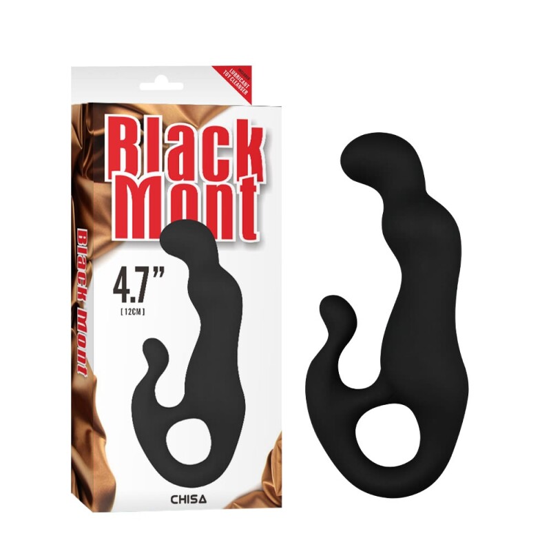 Масажер простати Black Mont силіконовий, чорний - Зображення 4