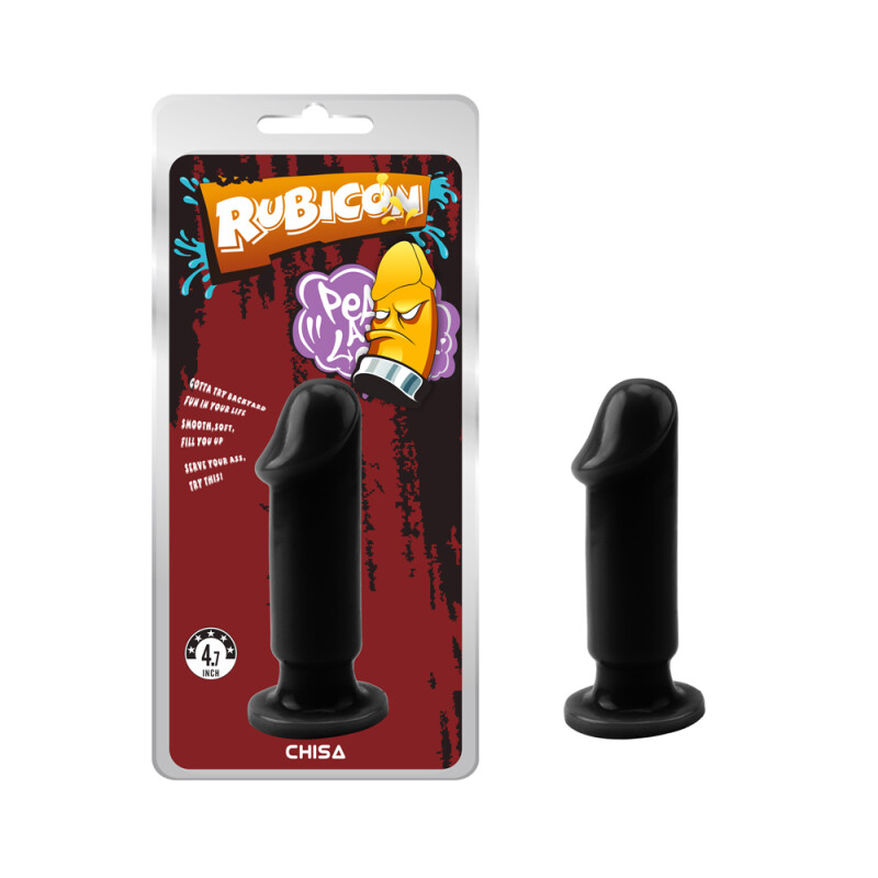Анальна пробка у вигляді члена Chisa Rubicon, чорна, 12.5 х 3.7 см