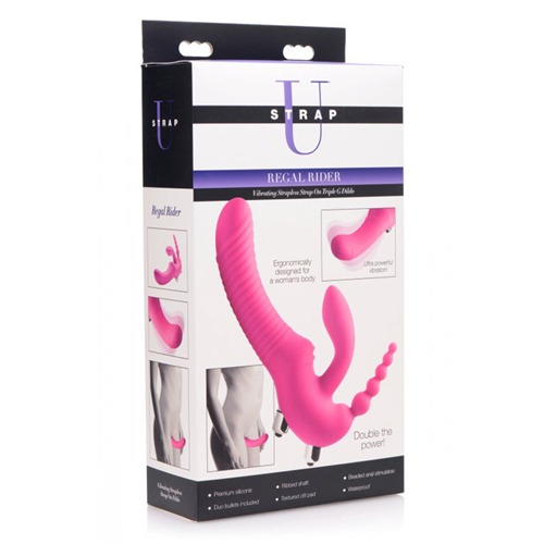 Безремневой страпон с вибрацией тройной, Regal Rider Strap-On Vibrator - Изображение 1