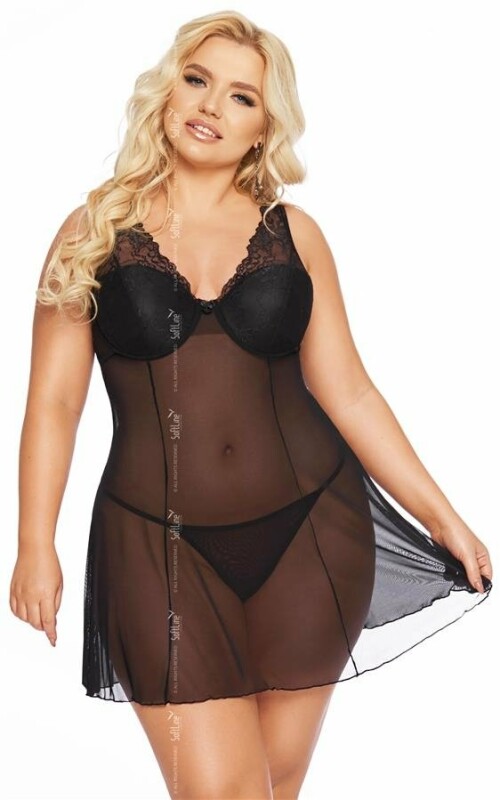 Пеньюар напівпрозорий SoftLine Berta XL - Изображение 1