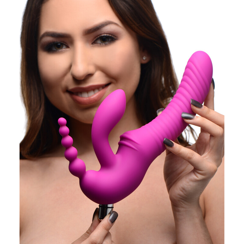 Безремневой страпон с вибрацией тройной, Regal Rider Strap-On Vibrator - Изображение 5