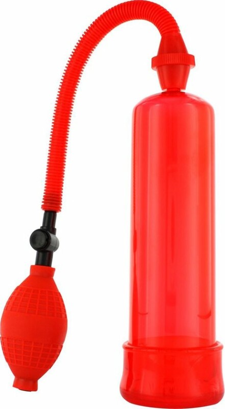Вакуумна помпа для чоловіків Dream Toys Menzstuff з грушею, червона, 18 х 5.5 см