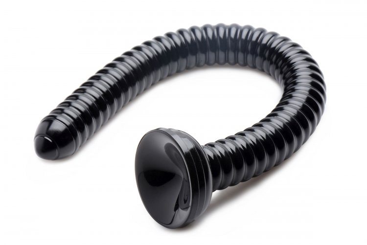 Анальний фалоімітатор Ribbed Anal Snake, 48 см, чорний