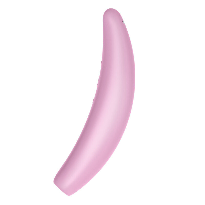 Вакуумний стимулятор Satisfyer Curvy 3 з вібрацією та додатком, рожевий, 14.8 х 4.8 см - Зображення 3