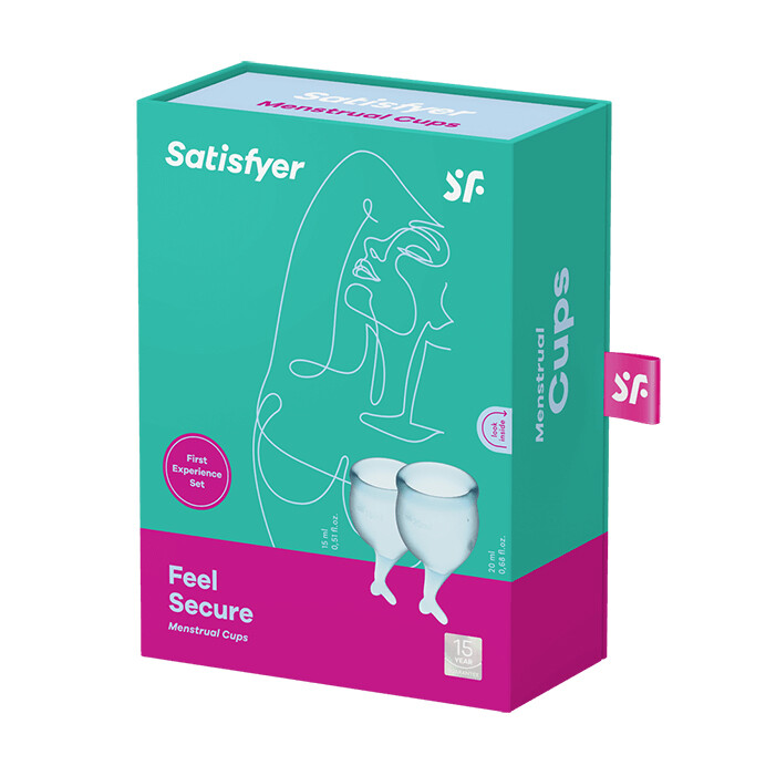 Набір менструальних чаш Satisfyer Feel Secure блакитний, 2 шт - Изображение 1