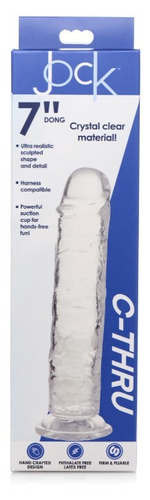 Фалоімітатор на присосці Curvetoys C-Thru Dildo, прозорий, 20 х 3.8 см - Зображення 1