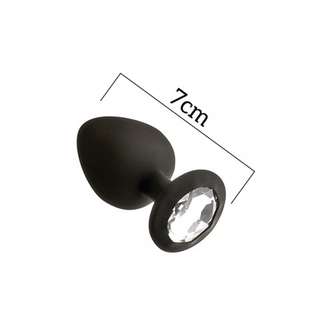 Анальна пробка 100% силікон з каменем MAI No.47 ANAL PLUG WITH STONE S BLACK