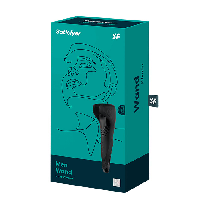 Мастурбатор багатофункціональний Satisfyer Men Wand з вібрацією, чорний, 20 х 5.7 см