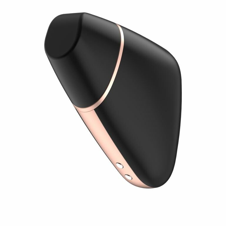 Вакуумний стимулятор з вібрацією Satisfyer Love Triangle з додатком, чорний, 8.7 х 6.7 см - Зображення 3