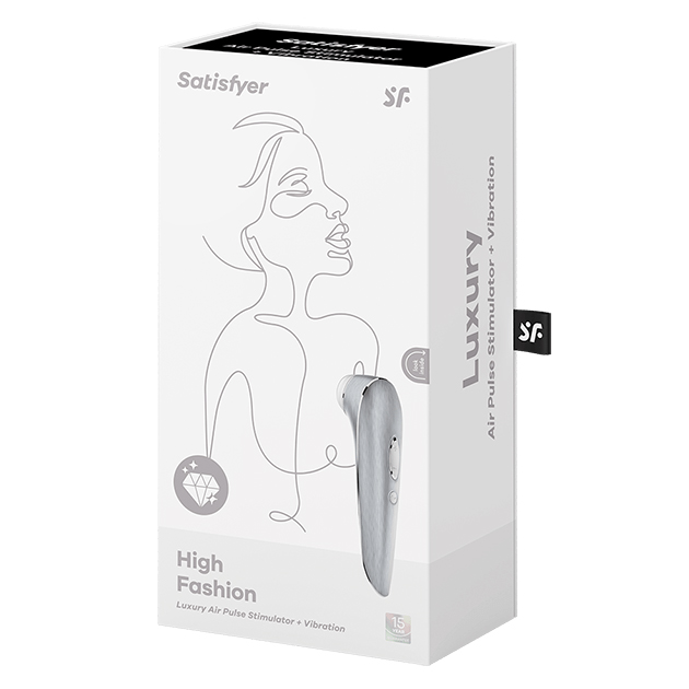 Вакуумний стимулятор з вібрацією Satisfyer High Fashion алюмінієвий, сріблястий, 17.3 х 4.2 см - Зображення 1