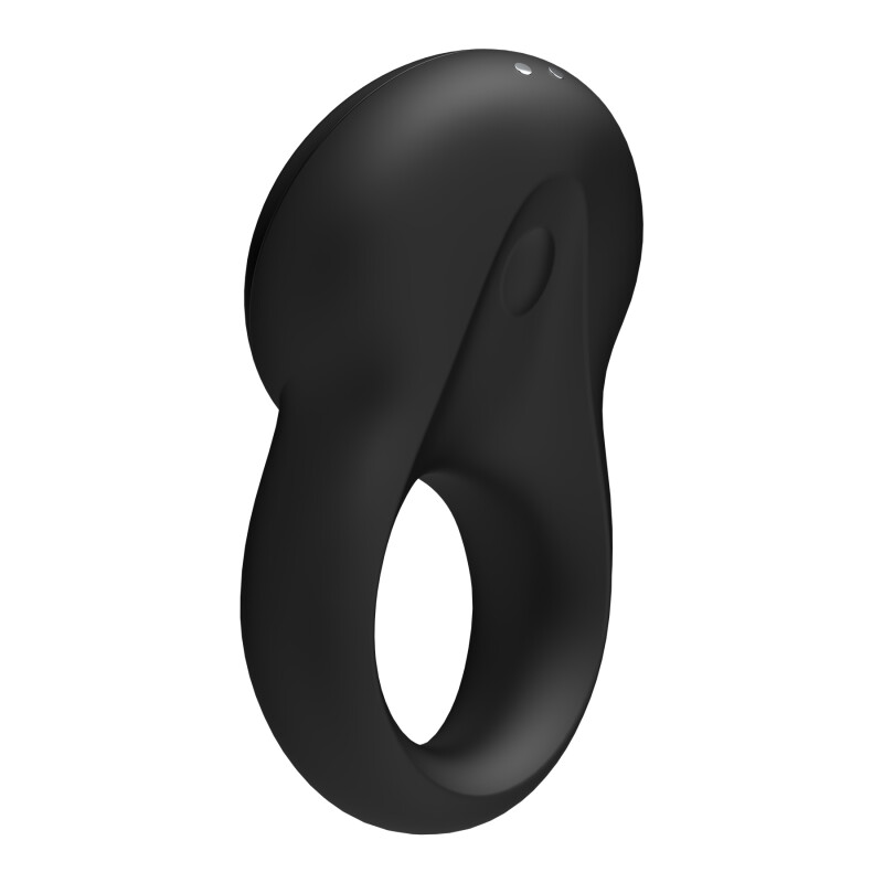 Ерекційне віброкільце Satisfyer Signet Ring з додатком, чорне, 8.3 х 3.4 см - Зображення 5