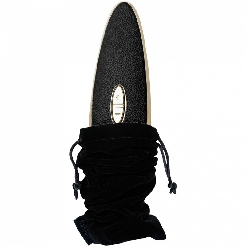 Вакуумний стимулятор Satisfyer Haute Couture зі вставкою зі шкіри, 19.2 х 4 см - Зображення 4