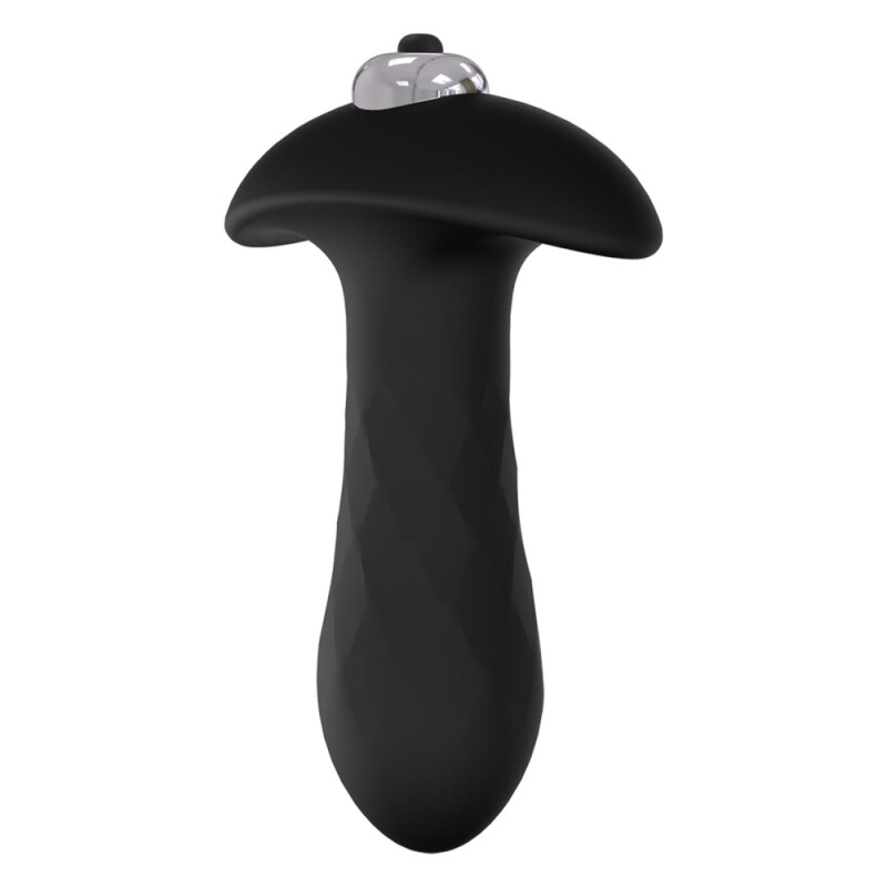 Анальний вібратор Dream Toys Diamond з обмежувачем, чорний, 10 х 3 см - Зображення 2