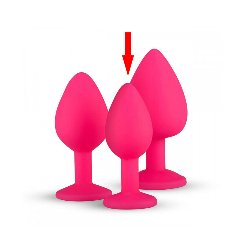 Анальна пробка з каменем EasyToys рожева, 7 х 2.7 см, S - Изображение 2