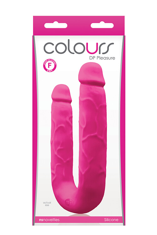 Подвійний фалоімітатор Colours DP Pleasures реалістичний, рожевий - Изображение 1