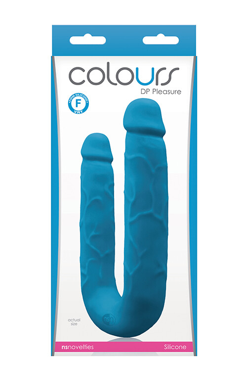 Подвійний фалоімітатор Colours DP Pleasures реалістичний, Блакитний - Зображення 1