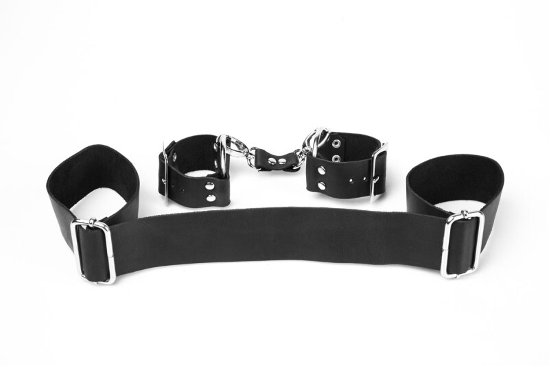 Набір БДСМ наручників, 2шт Handcuffs 8 TABOO, зі шкіри, ручної роботи, чорний - Изображение 6