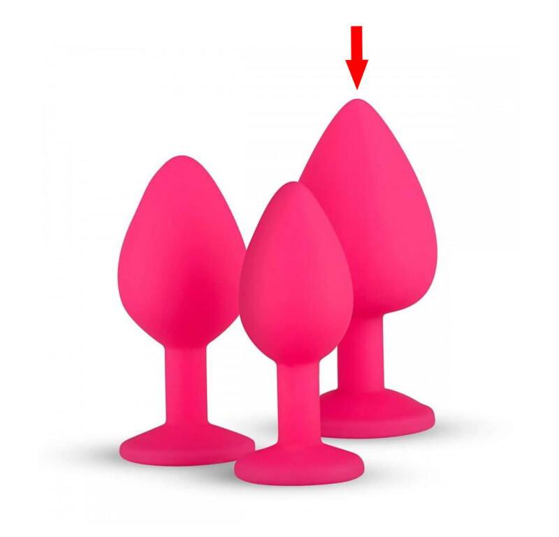 Анальна пробка, L, з каменем EasyToys рожева, 9.3 х 4 см - Зображення 2